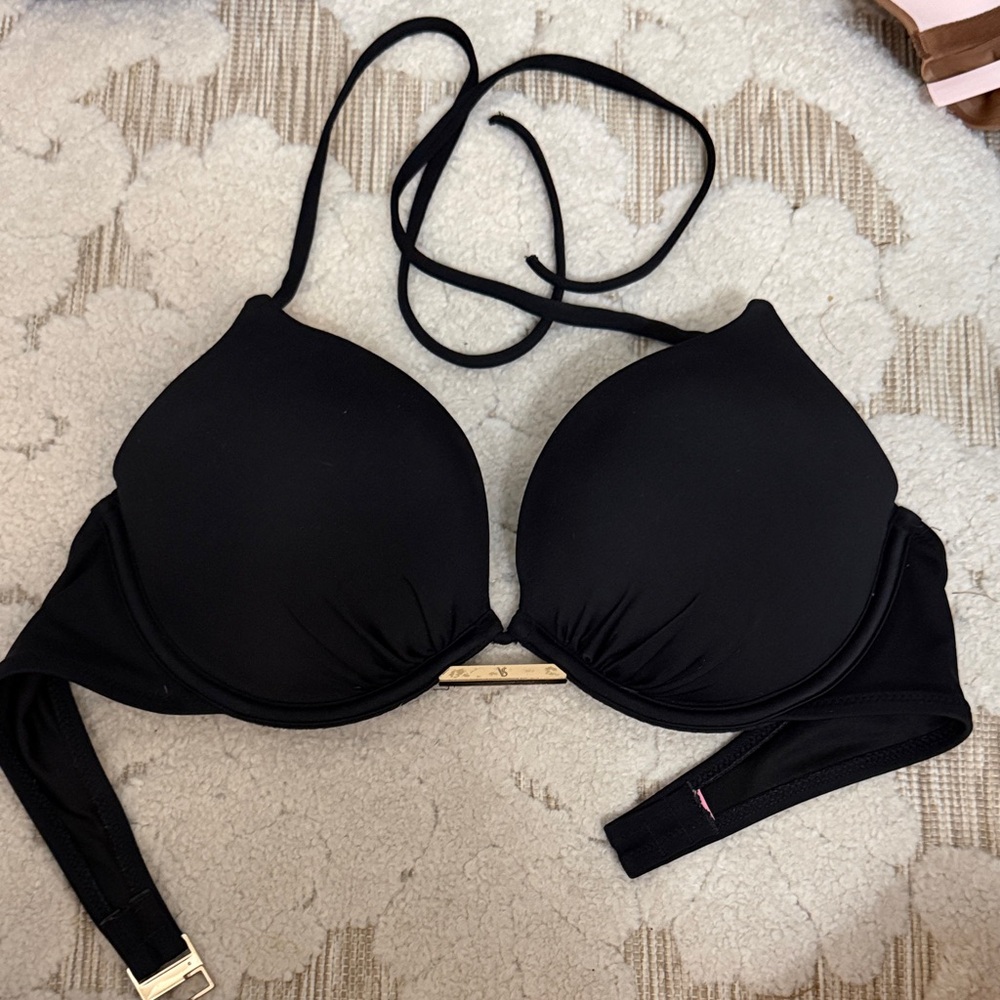Victoria secret bombshell 34c Black Halter Bikini Top